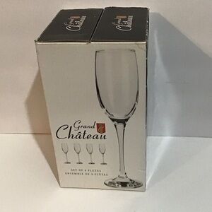 Grand Chateau Clear Flute Glass Set of 4 - Champagne Glasses